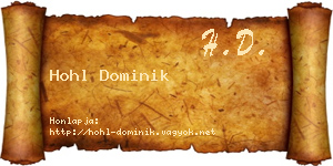 Hohl Dominik névjegykártya